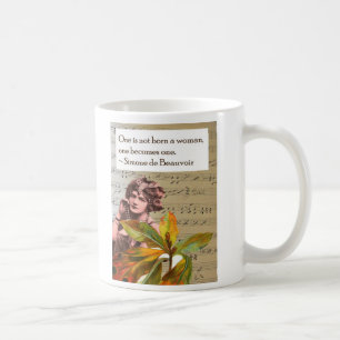 Tasse de collage de citation de Simone de Beauvoir