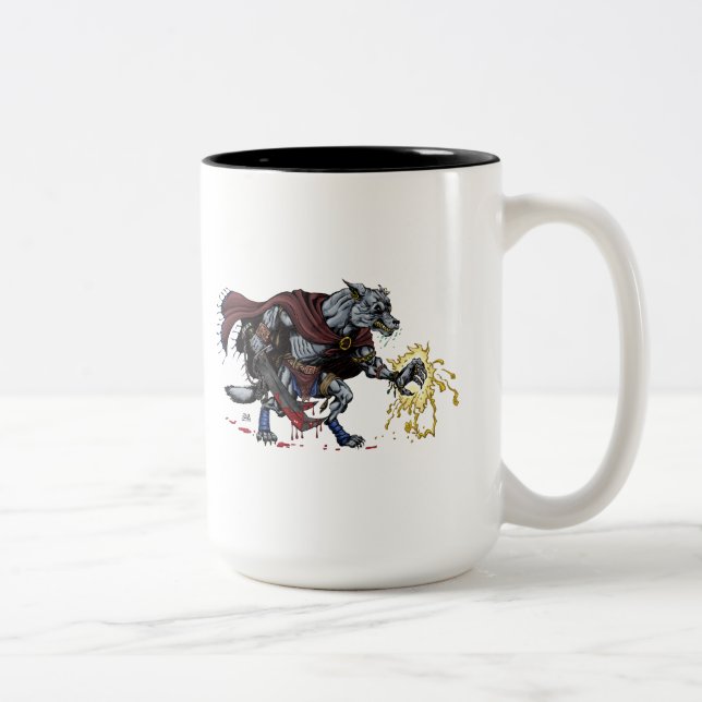 Tasse de combattant de loup-garou d'imaginaire (Droit)