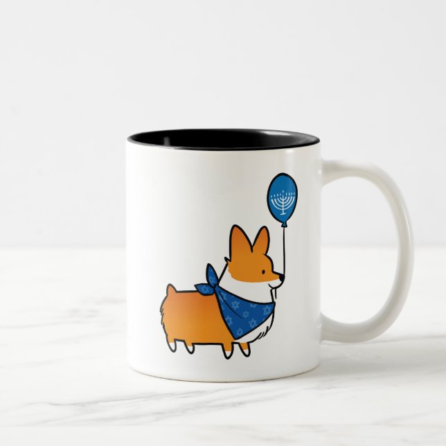 Tasse de corgi de Hannukah (Droit)