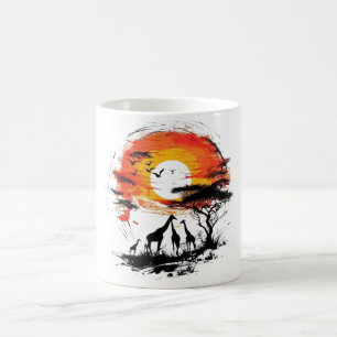 tasse de coucher de soleil africaine