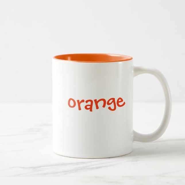 Tasse de couleur réglée : orange, intérieur orange (Droit)