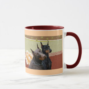 Tasse de couples de dobermann