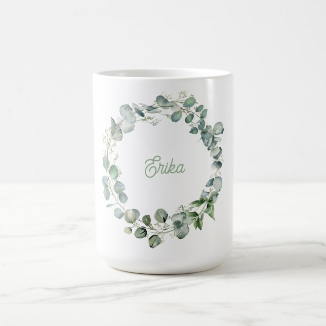 Tasse de couronne personnalisée d'Eucalyptus (Centre)