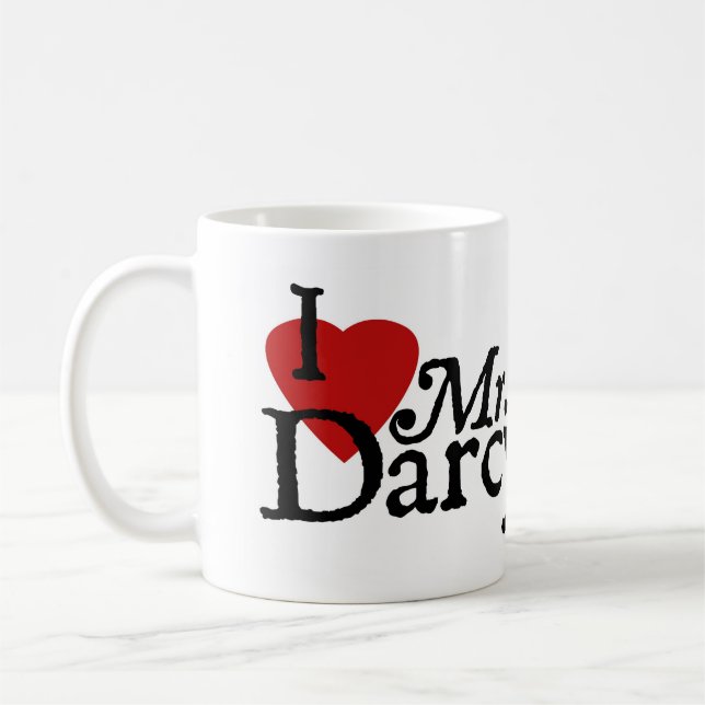 Tasse de Darcy de coeur de Jane Austen (Gauche)