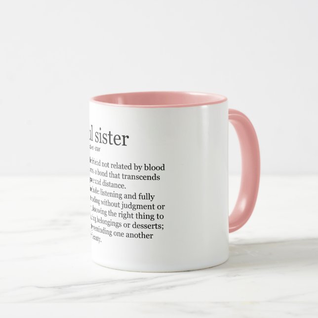 Tasse de définition de dictionnaire de soeur d'âme (Devant droit)