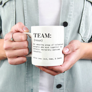 Tasse de définition d'équipe Cadeau personnalisé d