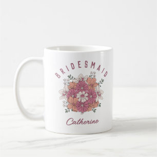 Tasse de demoiselle d'honneur personnalisée avec n