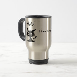 Tasse de dessin animé de chat drôle "Au secours !