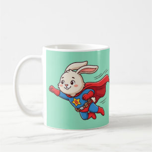 Tasse de dessin animé de héros de lapin super vola