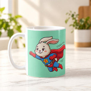 Tasse de dessin animé de héros de lapin super vola