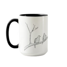 Tasse de deux colombes