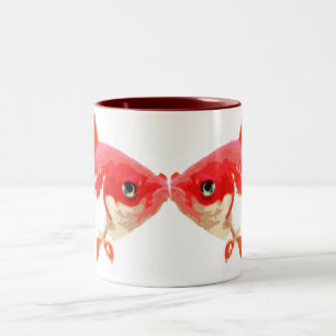 Tasse de deux poissons rouges