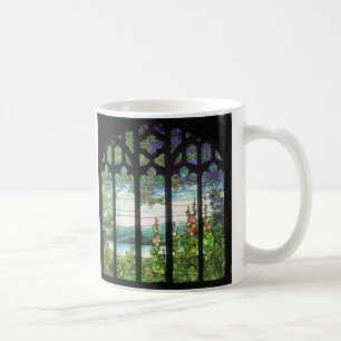 Tasse de digitale et en verre souillé de glycines