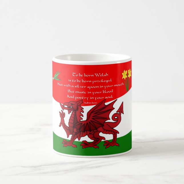 Tasse de dragon de Gallois avec le poème par Brian (Centre)