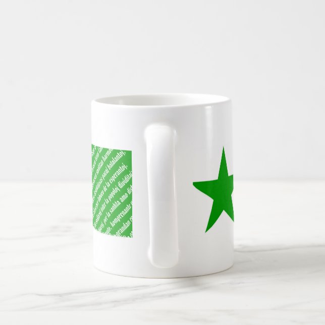 Tasse de drapeau de "Espero de La" d'espéranto (Poignée)