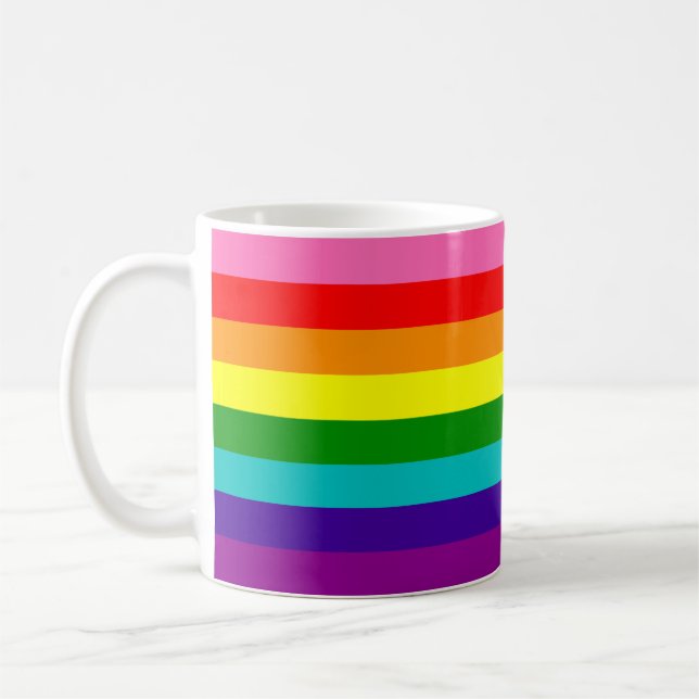 Tasse de drapeau de rayures de l'original 8 du gay (Gauche)