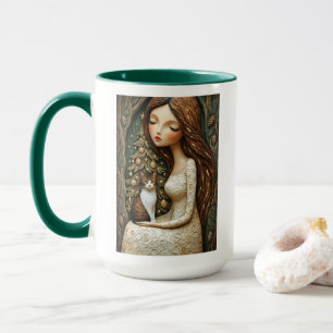 Tasse de Fée de Chat Hivernale Fantaisiste Noël Vi