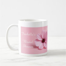 Tasse de fête de mariage floral cosmos rose rose