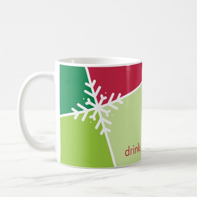 TASSE DE FÊTE PERSONNALISÉE : : flocon de neige 5 (Gauche)