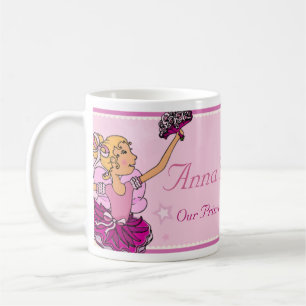 Tasse de fille de cheveux roses et blonds de