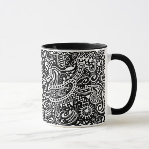 Tasse de "Fira", blanche sur le noir