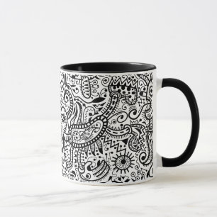 Tasse de "Fira", noire sur le blanc