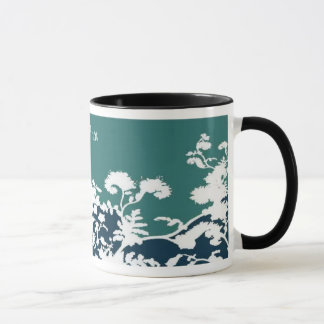 Tasse de fleur de jardin - Teal, personnaliser