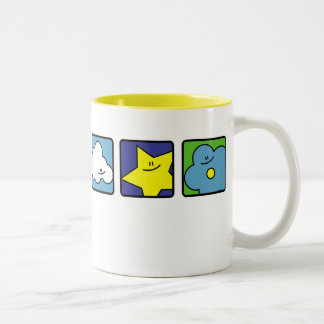 Tasse de fleur d'étoile de nuage de lune de coeur