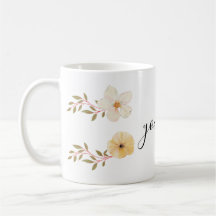 tasse de fleurs avec ton nom