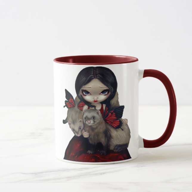 Tasse "de furets rouges de papillon" (Droite)