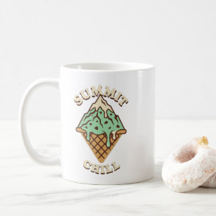 Tasse de glace à la fraîcheur du sommet   Blague d