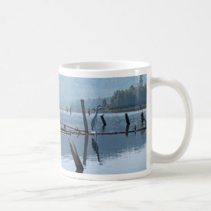 Tasse de Haiku de héron de grand bleu