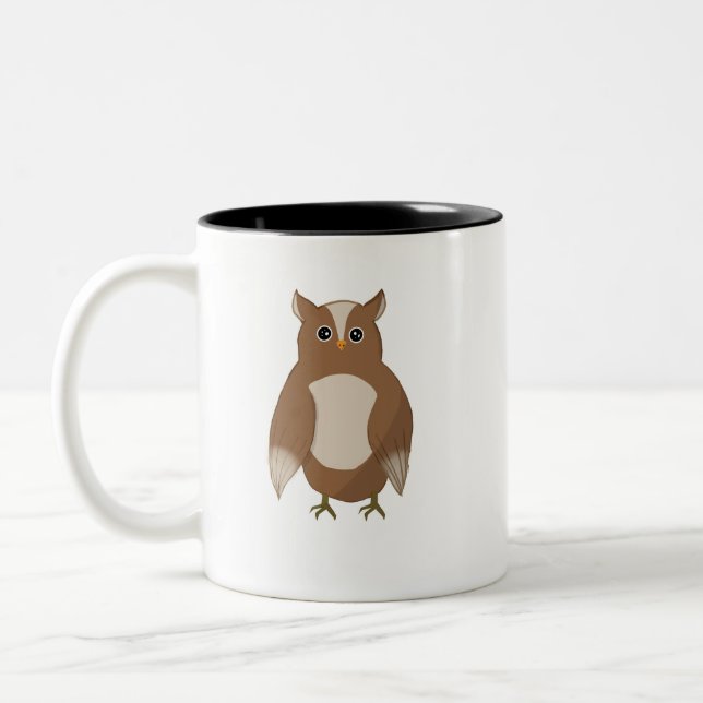 tasse de hibou à deux tons noirs (Gauche)
