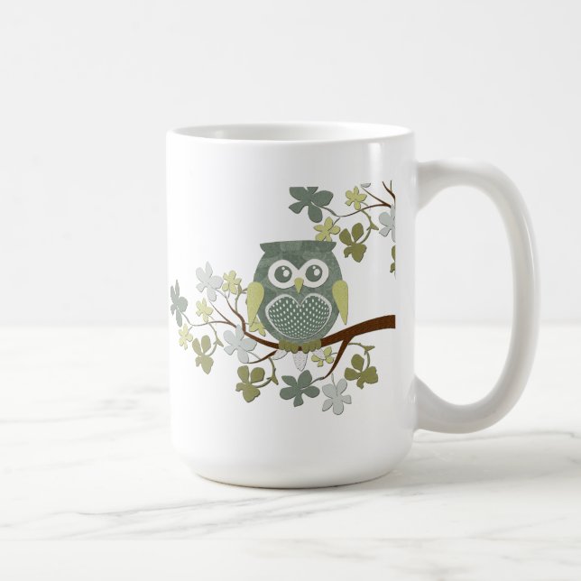 Tasse de hibou d'arbre de polka (Droite)