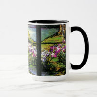 Tasse de jardin de l'eau en verre souillé de