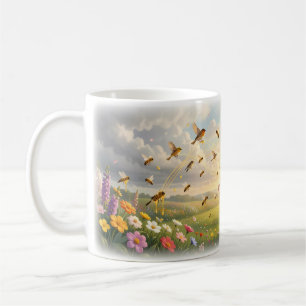 Tasse de jardin de printemps aux oiseaux chanteurs