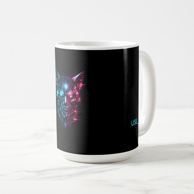 Tasse de jeu crâne de bogue cybernétique - SYSTEM_ (Devant droit)