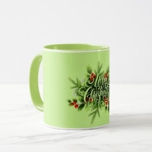 Tasse de Joyeux Noël de houx