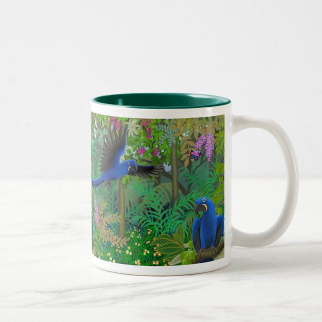 Tasse de jungle d'ara de jacinthe (Droit)
