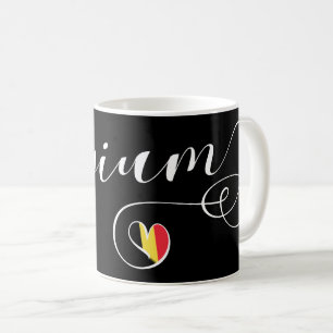 Tasse de la Belgique de coeur, drapeau belge