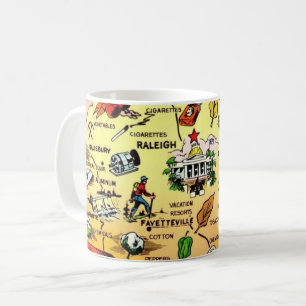Tasse de la carte de Caroline du Nord - Raleigh