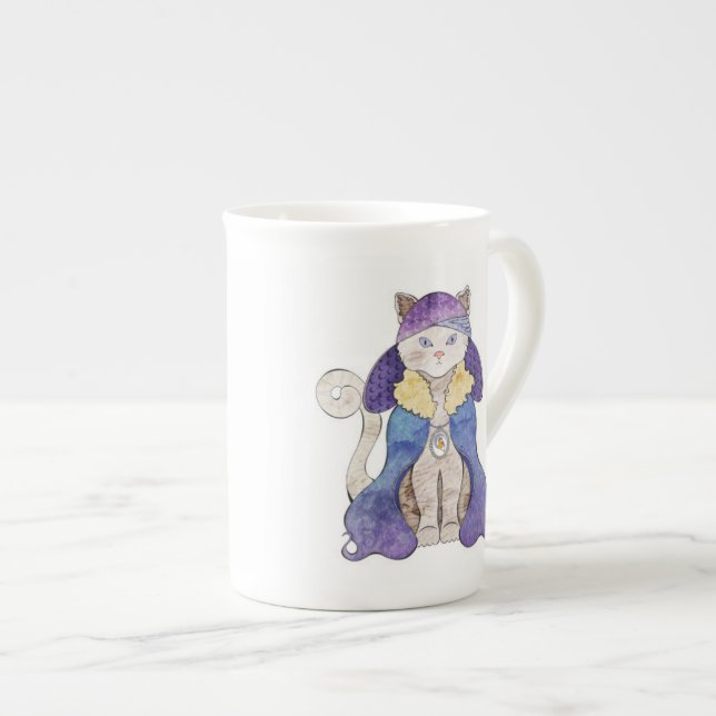 Tasse de la Chine de chat de tigre (Devant droit)