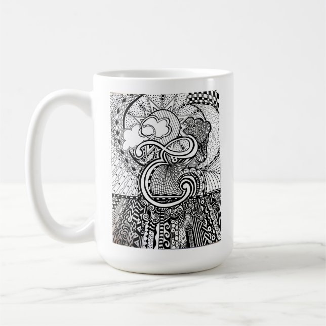 Tasse de la lettre E, art par la tasse de café (Gauche)