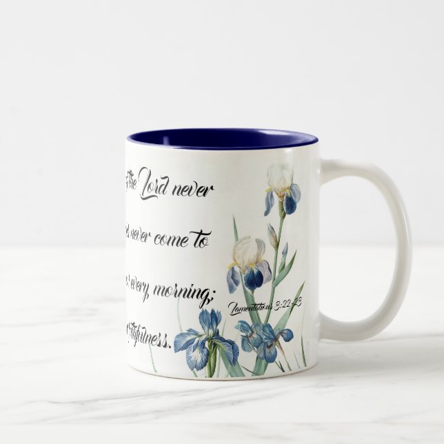 Tasse de la pitié d'iris des dieux bleus de jardin (Droit)