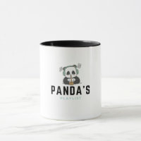 Tasse de la playlist du panda mignon noir et bleu