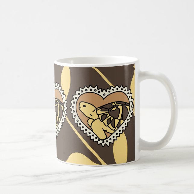 Tasse de la tortue de Hermann (coeur brun) (Droite)