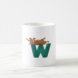 Tasse de l'alphabet W de chien