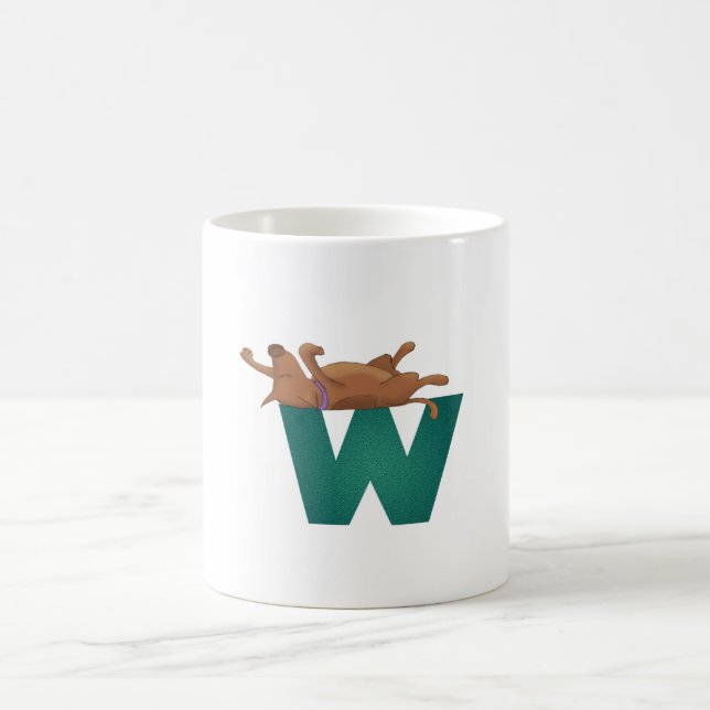 Tasse de l'alphabet W de chien (Centre)