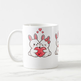 Tasse de lapin de la Saint-Valentin | Adorables la