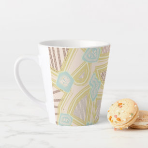 Tasse de Latte à Motif Géométrique Abstrait Pastel